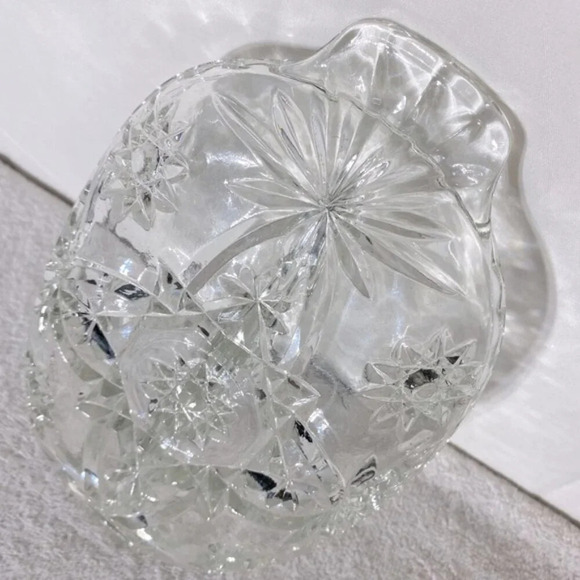Vintage Pinwheel Cut Crystal Split Snack  Dish - Picture 3 of 10